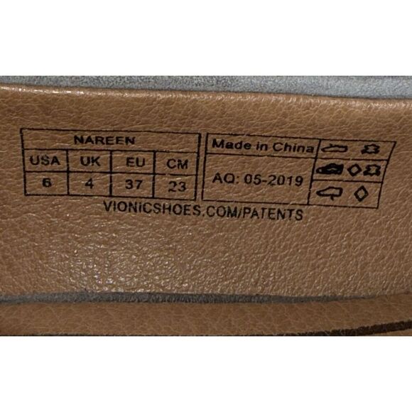 Vionic Nareen Low Block Heel Suede Leather Slingback Gray Closed Toe Office Sz 6 - Picture 12 of 15